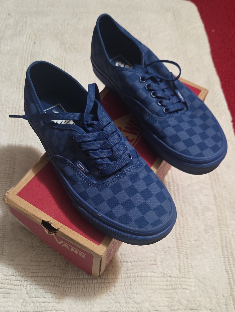 Vans Blue Checkerboard Era Low-Top Sneakers